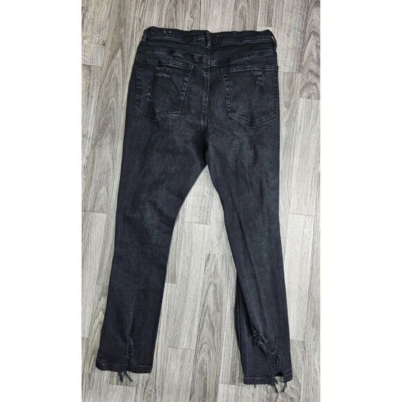 (3/$35) Vintage Almost Famous Size 9 Pockets Distressed Black Denim Jeans - Picture 2 of 11